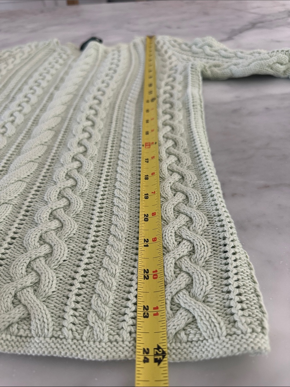 Ralph Lauren mint cotton Cable-Knit Crewneck tunic Sweater - Picture 7 of 7